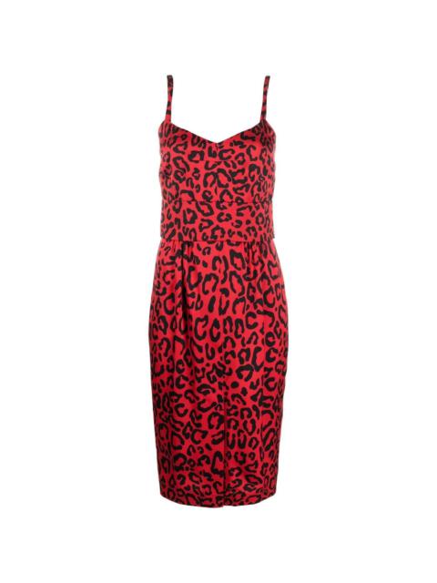 leopard-print midi dress