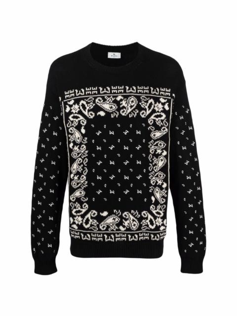 bandana-embroidered cotton jumper