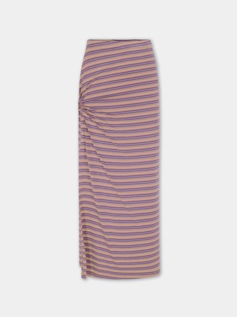 rabanne LONG PIERCING SKIRT IN STRIPED VISCOSE JERSEY
