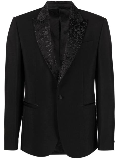 VERSACE rhinestone-embellished single breasted blazer