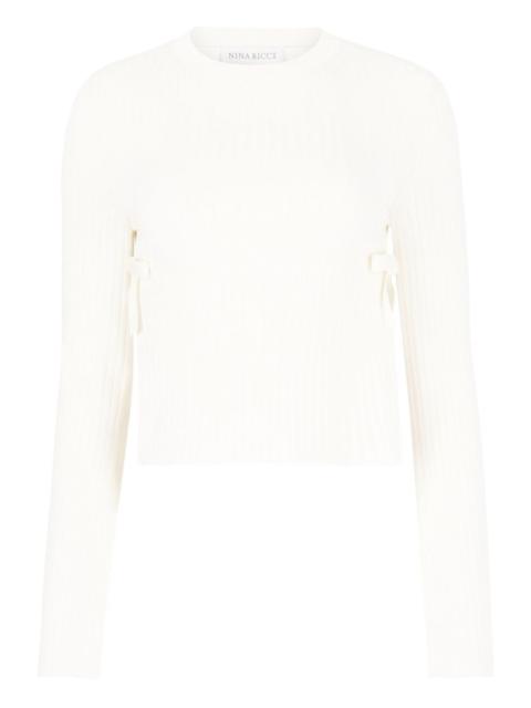 NINA RICCI ribbed bows-detail sweater