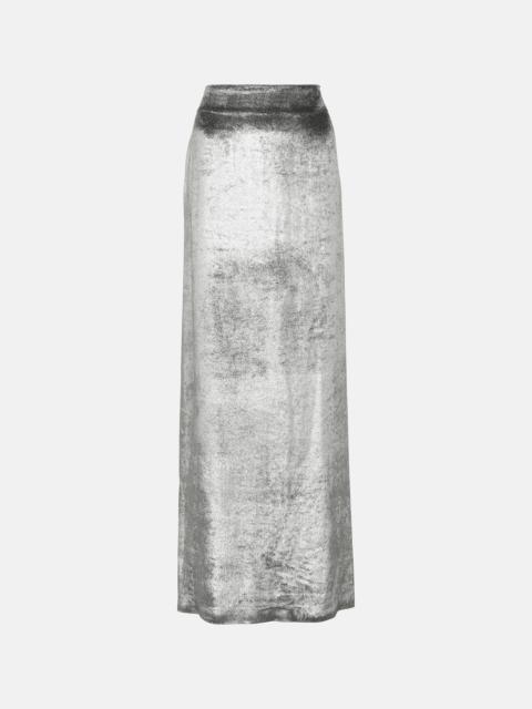 Brunello Cucinelli High-rise velvet maxi skirt
