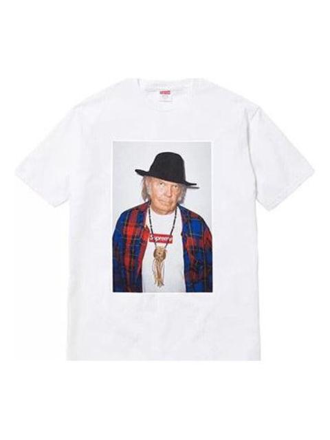Supreme Supreme SS15 Neil Young White Character Printing Short Sleeve Unisex SUP-SS18-676