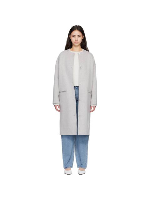 Loulou de Saison Gray KERRY Wool Cashmere Drap Oval Coat
