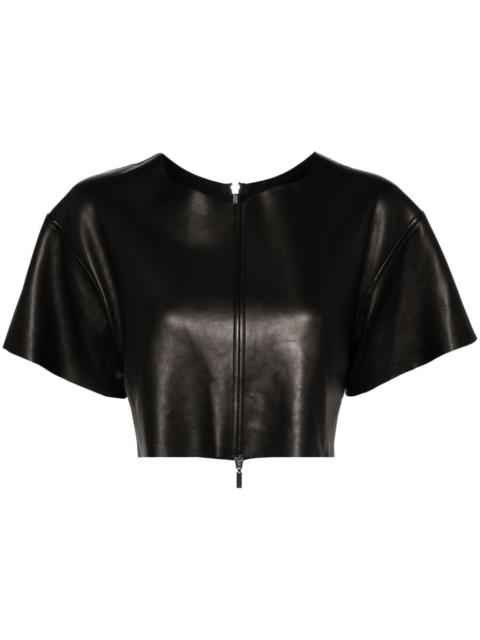 MATICEVSKI cropped leather T-shirt