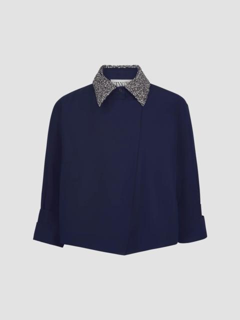 TWP Women's New Chapter Crystal-Collar Cotton Shirt - Midnight