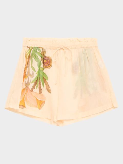 ULLA JOHNSON Water Blossoms Bijou Coverup Shorts