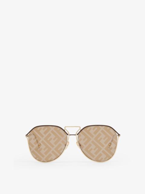 FENDI Brown and gold sunglasses