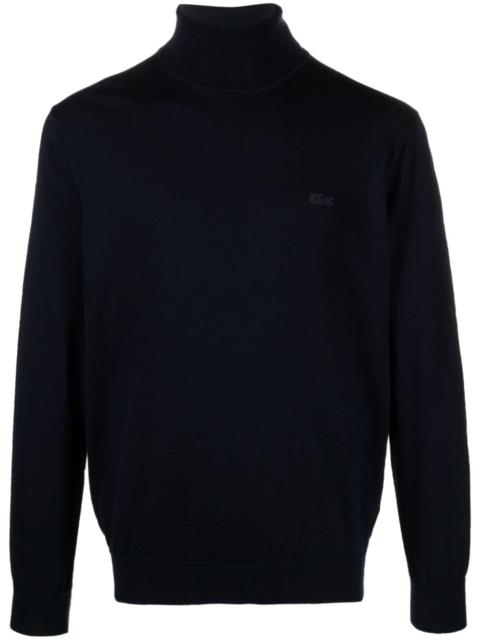 LACOSTE logo-patch wool jumper