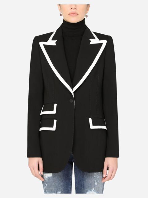 ジャケット Dolce & Gabbana Turlington Double-Breasted Wool Jacket Double-breasted pinstripe wool Turlington jacket in