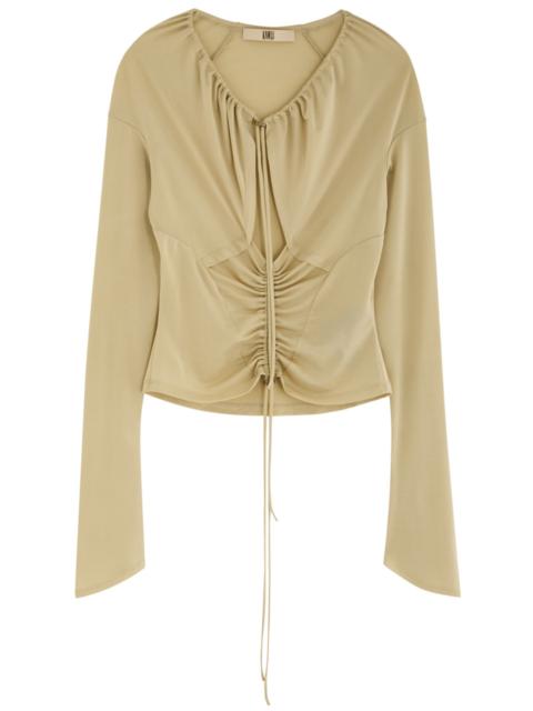 Knwls Ruched Stretch-jersey top
