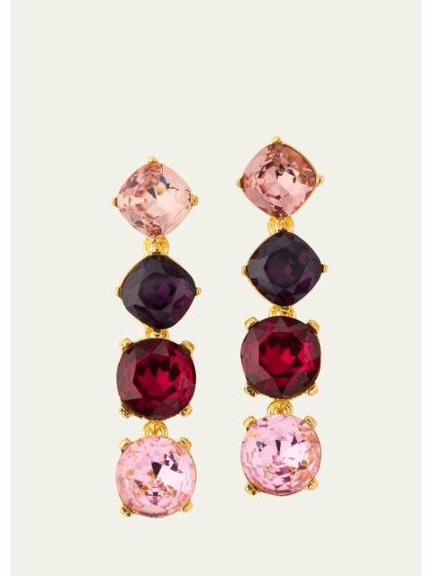 Oscar de la Renta Rhinestone Gallery Drop Earrings