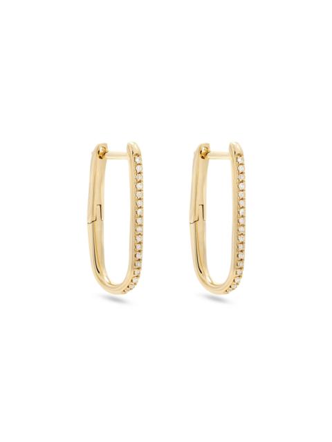 STONE AND STRAND Small Diamond Oval Earrings