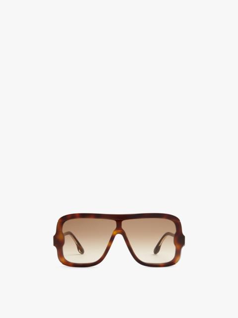Victoria Beckham Layered Mask Sunglasses In Tortoise-Brown
