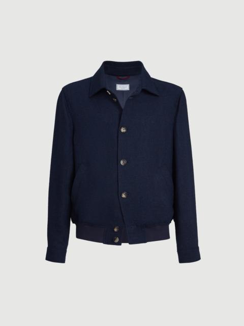 Brunello Cucinelli Silk, linen and wool hopsack outerwear jacket