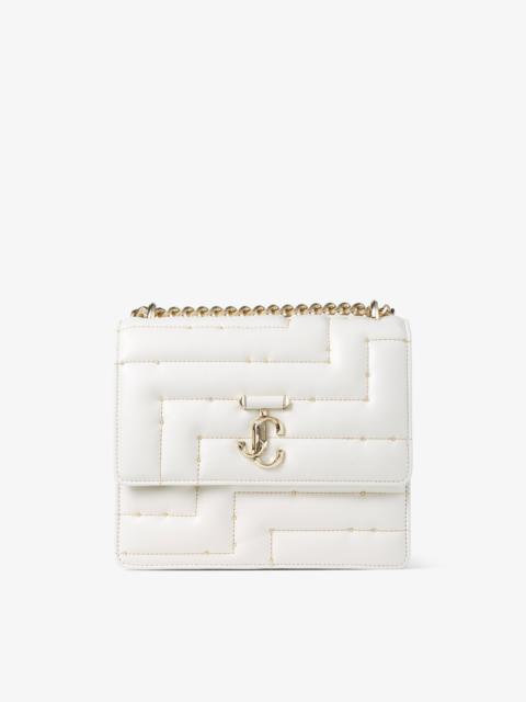 JIMMY CHOO Varenne Avenue Shoulder
Latte Avenue Nappa Leather Shoulder Bag with JC Emblem