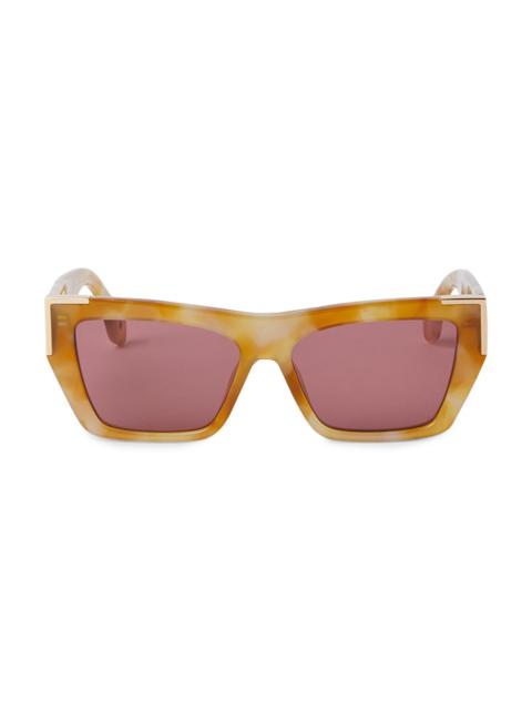 Palm Angels Women's Hollywood 55MM Cat-Eye Sunglasses - Beige