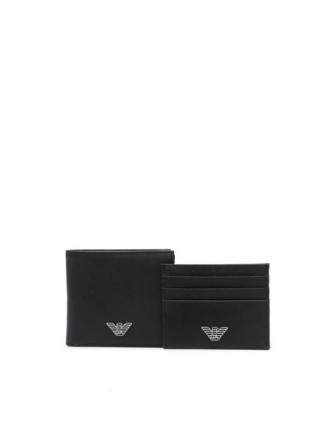 GIORGIO ARMANI logo-plaque wallet set
