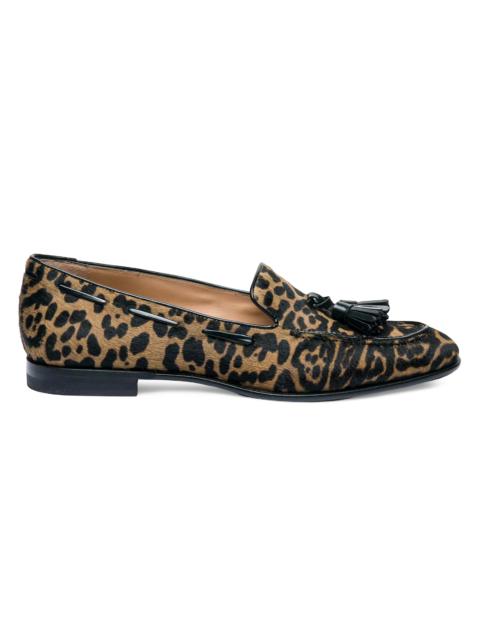Santoni Women's Andrea Leopard-Print Calf Hair Loafers - Leopard