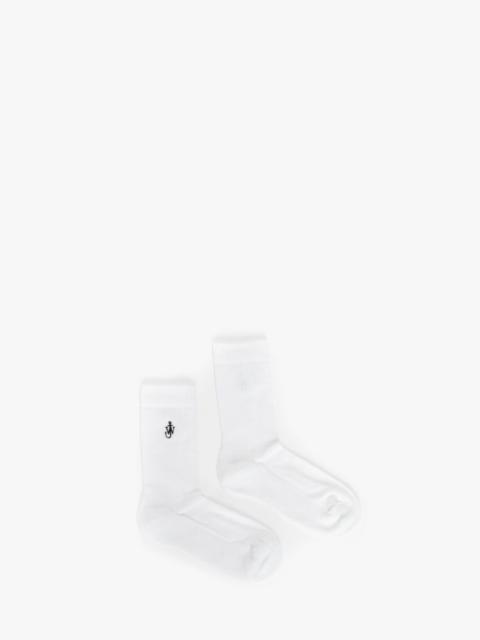 JW Anderson SHORT SOCKS WITH LOGO EMBROIDERY