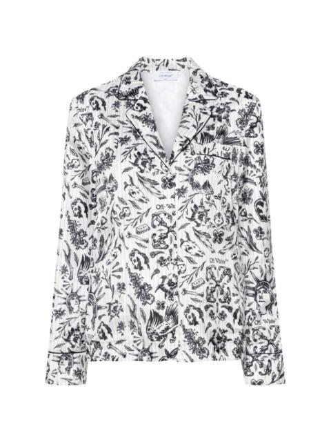 floral-print satin shirt