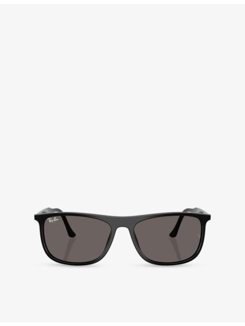 Ray-Ban RB2216 Rectangle-Frame Acetate Sunglasses