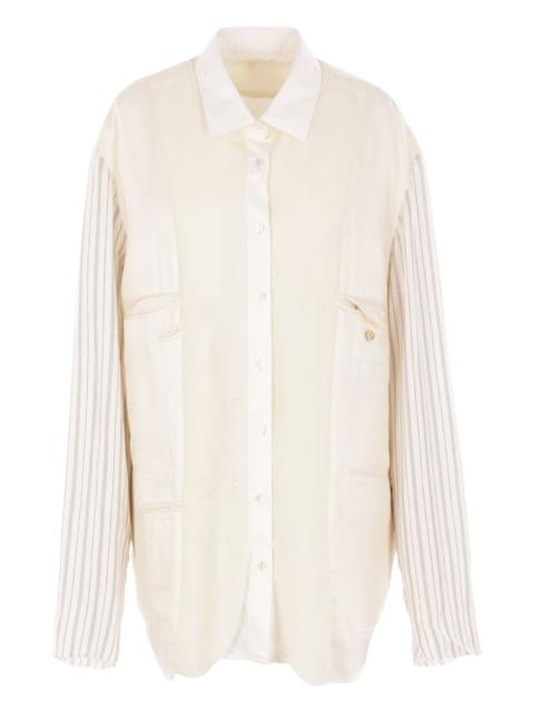 Maison Margiela striped-sleeve reversible shirt
