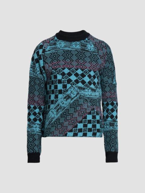 Dries Van Noten Men's Macos Patchwork Jacquard Wool Sweater - Black