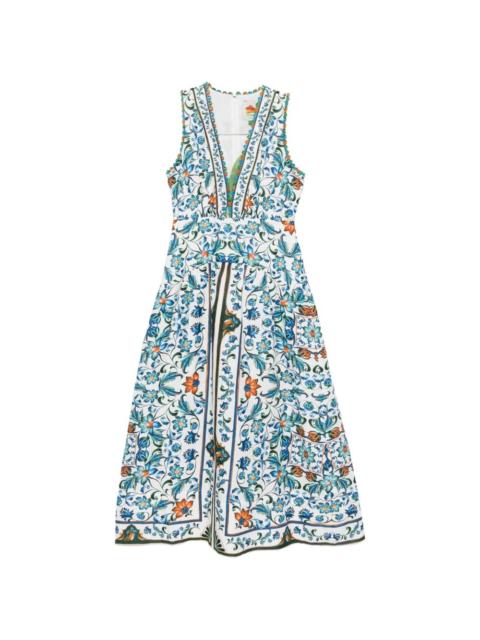 FARM RIO floral-print V-neck midi dress