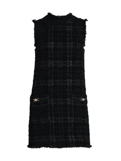 VERSACE Women's Cotton-Blend Tweed Shift Dress - Black