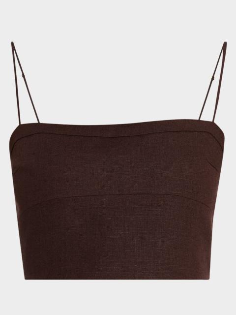 ADAM LIPPES Bex Fitted Linen Top