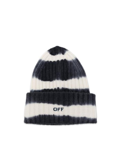 Off-White tie-dye ribbed-knit beanie hat