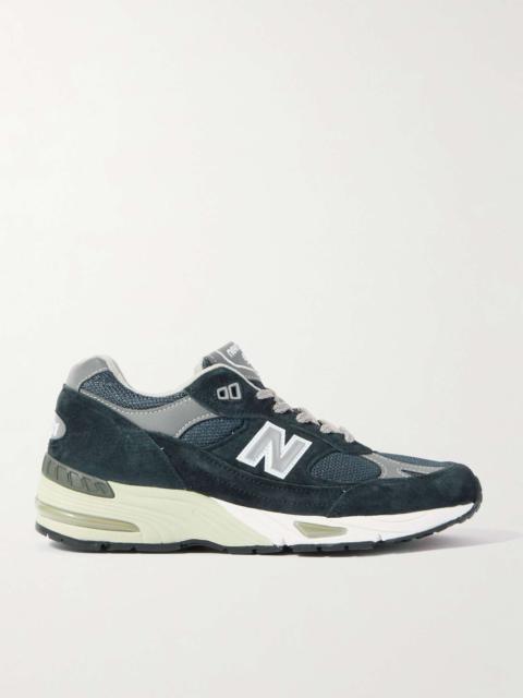 New Balance 991 Suede, Mesh and Leather Sneakers