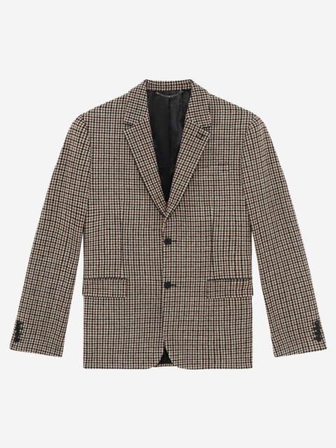 The Kooples BROWN AND BLACK HOUNDSTOOTH JACKET
