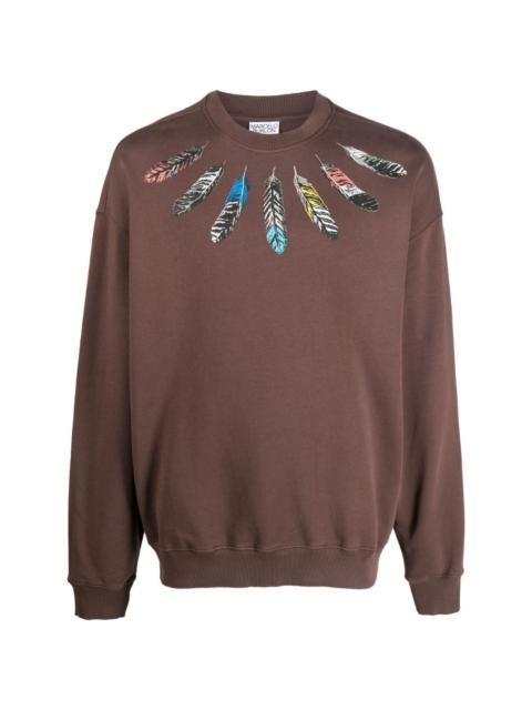 feather-print sweatshirt