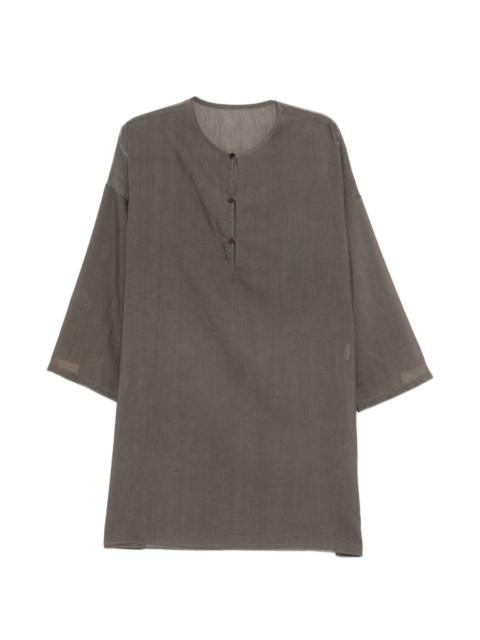 Yohji Yamamoto gusseted collarless shirt