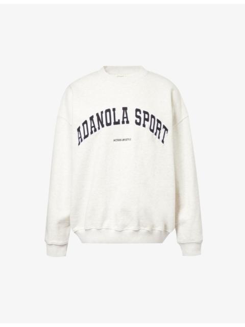 ADANOLA Varsity Brand-Embroidered Cotton Sweatshirt