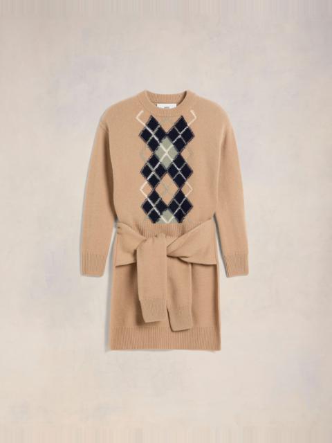 AMI Paris ARGYLE DOUBLE CREWNECK SWEATER