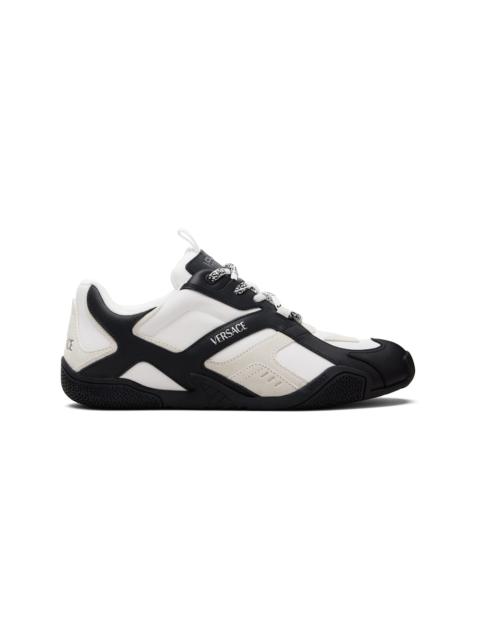 VERSACE Black & White Galaxia Leather Sneakers