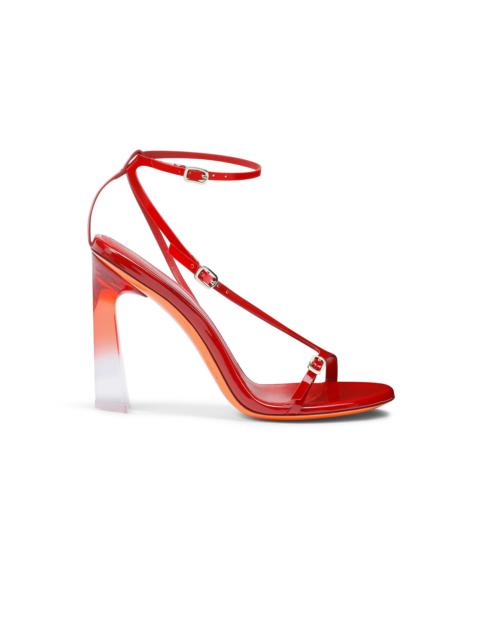 Women's red patent leather high-heel sandal