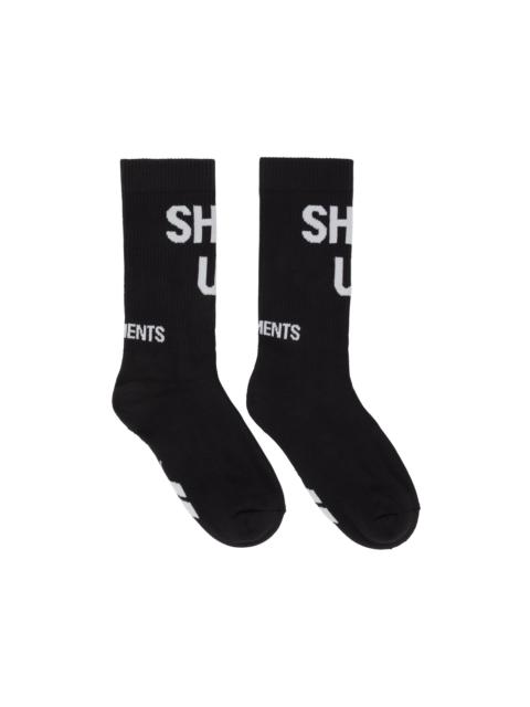 VETEMENTS Black Reebok Edition Shut Up Socks