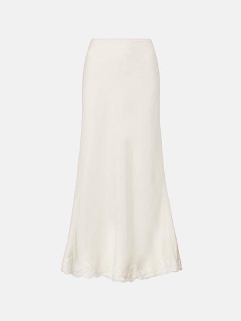 RIXO Crystal lace-detailing skirt