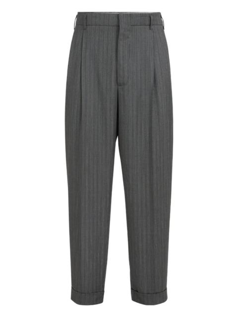 Brunello Cucinelli striped-pattern double-pleats trousers