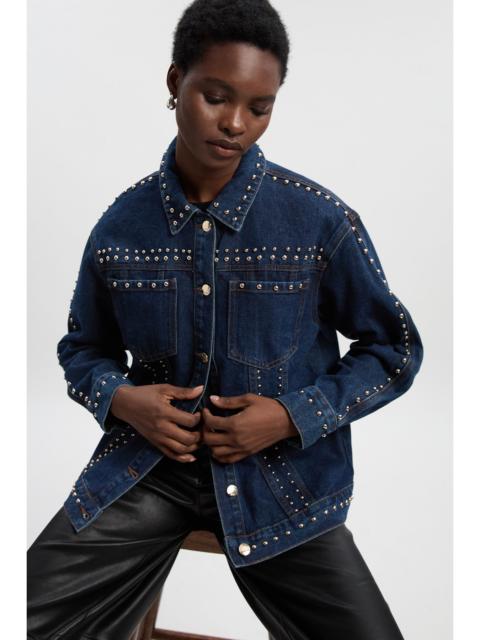 KAREN MILLEN Denim Studded Jacket
