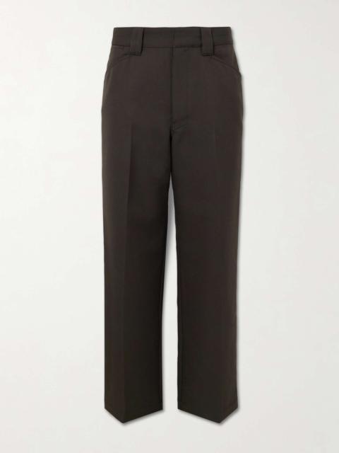 Straight-Leg Pleated Twill Trousers