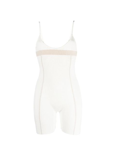 Le body ribbed-knit playsuit