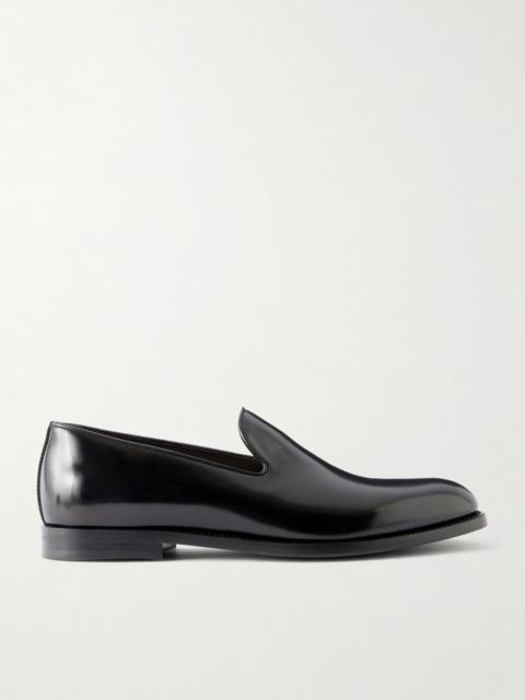 Brunello Cucinelli Evening Glossed Leather Loafers Black