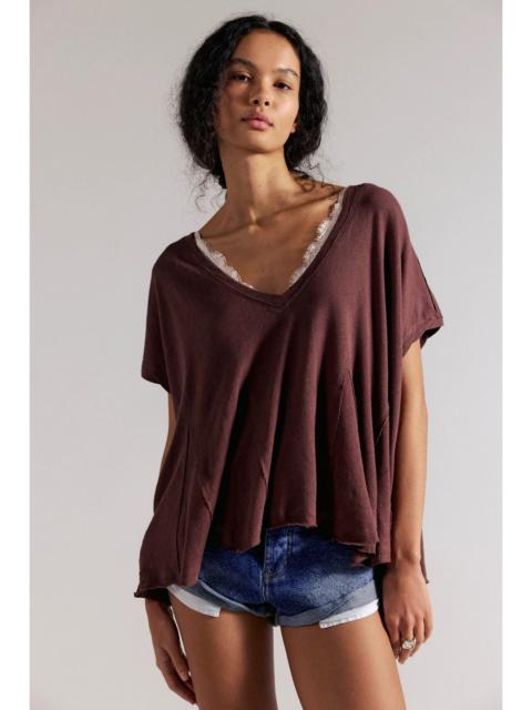 FREE PEOPLE We The Free Swing Along With Me Cotton-Linen Tee