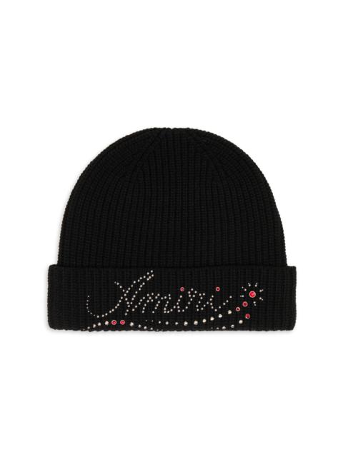 AMIRI Men's Logo-Studded Wool Beanie - Black