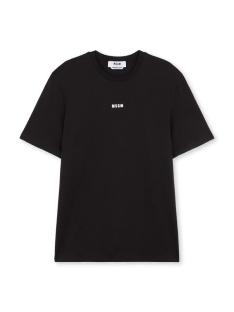 MSGM Round neck cotton T-shirt with micro logo